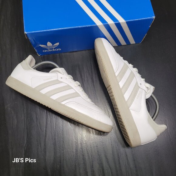 Adidas Samba Men's Sz 9.5/Women's Sz 10.5 OG Trainers in White and Grey JI3206 - Picture 2 of 16
